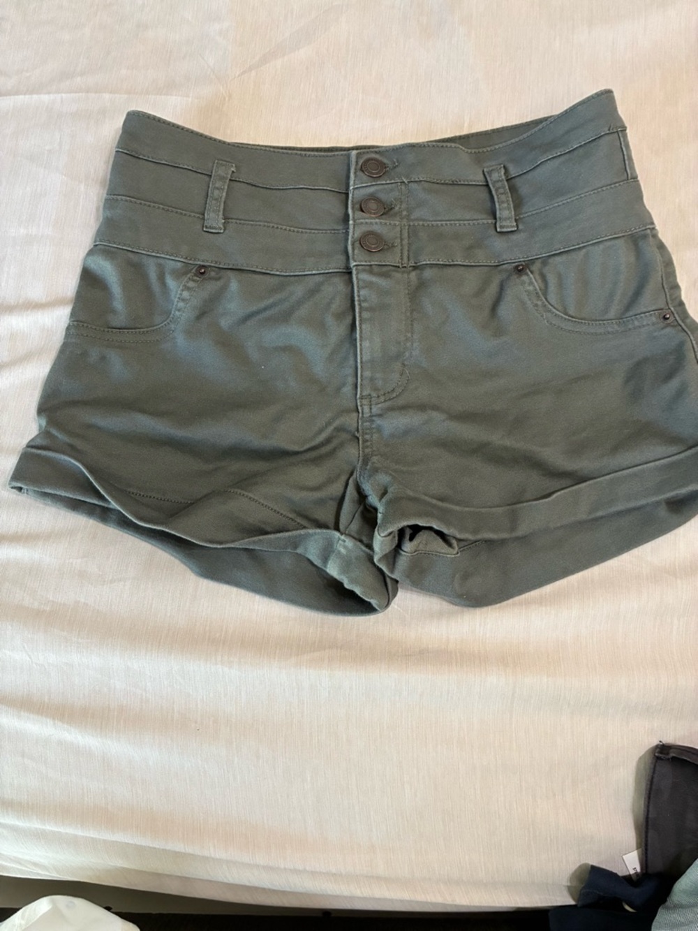 Mossimo Supply Co. High-Waist Olive Green Button-Front Shorts